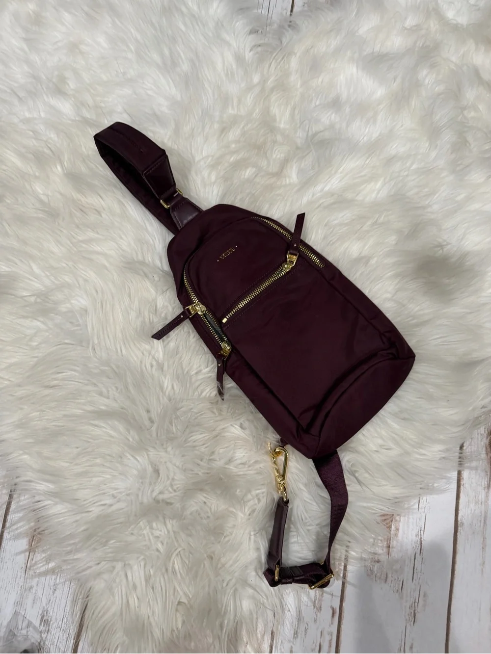 Tumi Burgundy Nylon Backpack Men’s